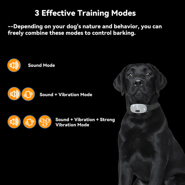 Beoankit Dog Bark Collar with Dual Vibration Version,Automatic Collar with 8 Adjustable Sensitivity Levels, 8 levels and 3 Modes Sound Vibration and Strong Vibration,Waterproof and Rechargeable B658W