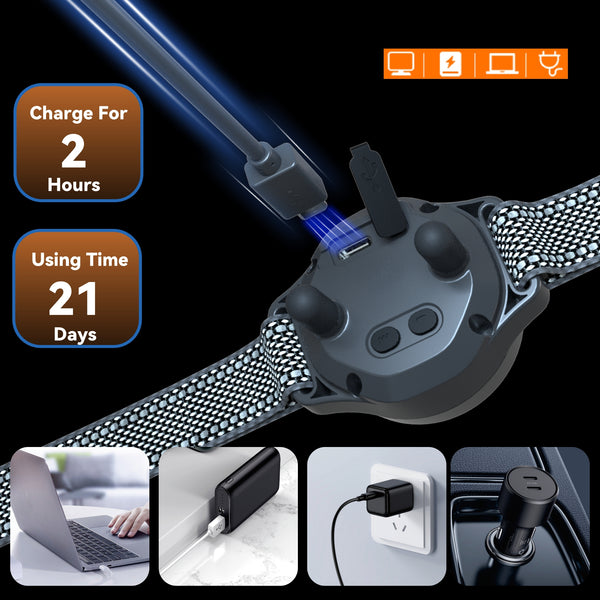 Bark Collar with Dual Vibration Version,Smart No Shock Bark Collar for Large/Medium/Small Dogs,Anti Bark Collars for Dogs with 8 Adjustable Sensitivity Levels,Rechargeable and Waterproof B659