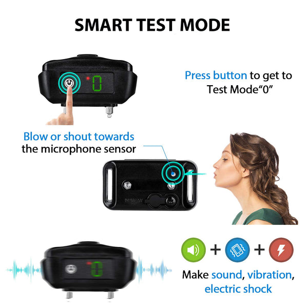 Bark Collar Barking Control Training Collar with Beep Vibration and No Harm Shock-GNABT008