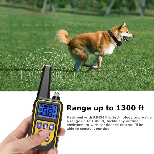 Dog Training Collar/Dog Shock Collar--1300 ft Remote Range-- Rechargeable/Waterproof IP67-MR001