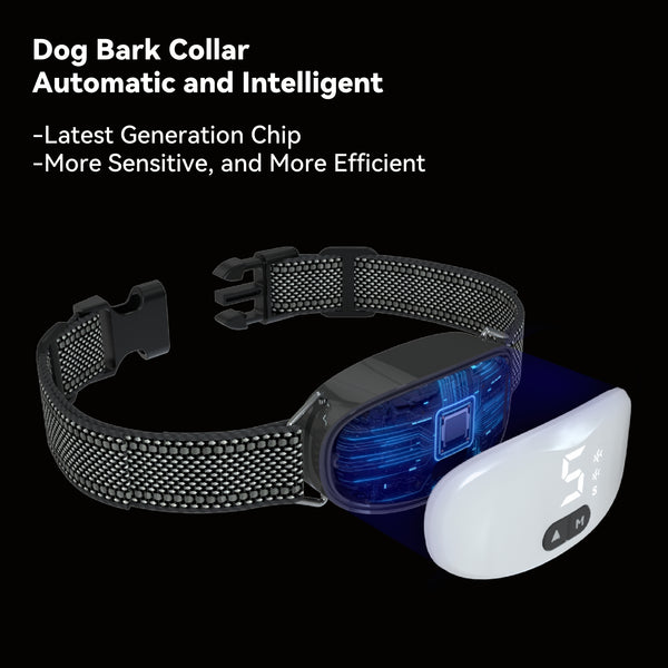 Beoankit Dog Bark Collar with Dual Vibration Version,Automatic Collar with 8 Adjustable Sensitivity Levels, 8 levels and 3 Modes Sound Vibration and Strong Vibration,Waterproof and Rechargeable B658W