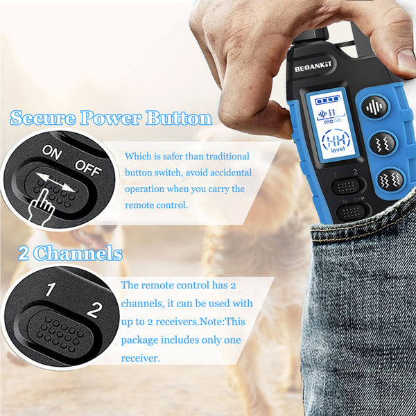 Dog Training Collar with Dual Vibration Version,Rechargeable Collar with Manual Control Range 8350Ft,3 Effective Training Modes Sound/Vibration/Strong Vibration,Waterproof and Collar Adjustable BRS2