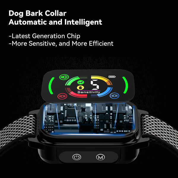 Anti Bark Collar for Dogs with Dual Vibration Version,Automatic Barking Collar with 5 Adjustable Sensitivity Levels,3 Modes Sound Vibration and Strong Vibration BS1