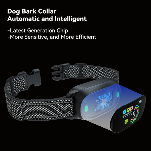 Dog Barking Collar Vibration Version,Automatic Anti Barking Collar with 5 Adjustable Sensitivity Levels,3 Modes Sound Vibration and Strong Vibration,IP67 Waterproof and Rechargeable BC3V