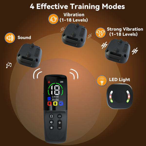 Dog Training Collar with Double Vibration,Training Collar with Remote 8200ft,Sound Vibration and Strong Vibration 3 Training Modes,Security Lock and LED Dog Finder,Suitable for Large/Medium/Small Dogs BD14T