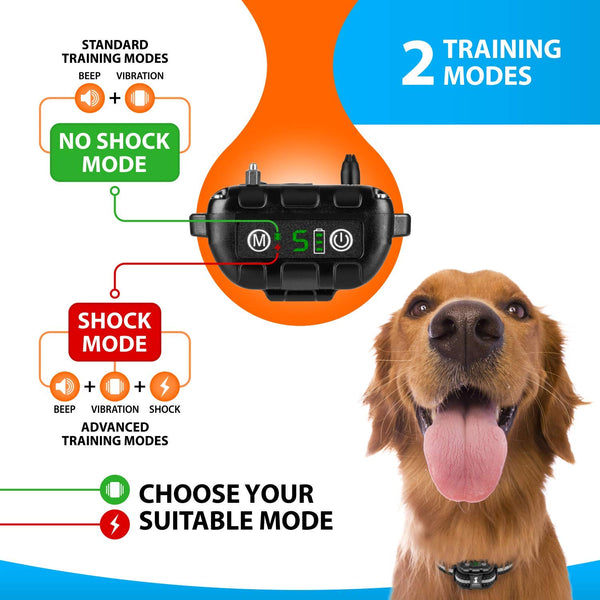 Bark Collar Barking Control Training Collar with Beep Vibration and No Harm Shock-GNABT009