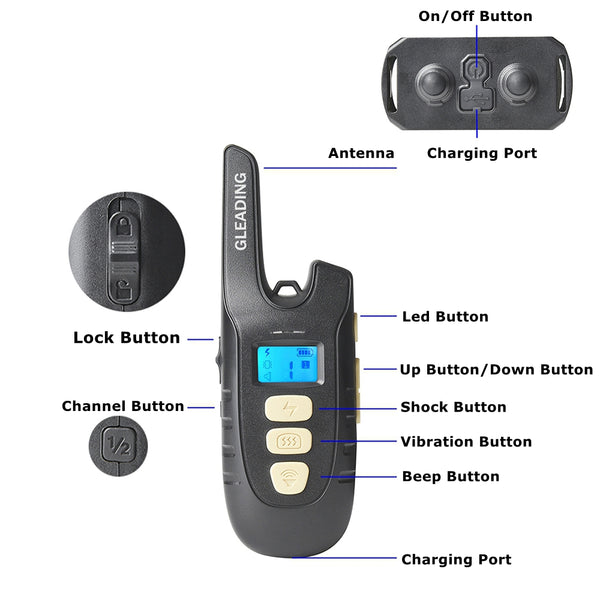 Dog Training Collar/Dog Shock Collar--1300 ft Remote Range-- Rechargeable/Waterproof IP67-GPS2