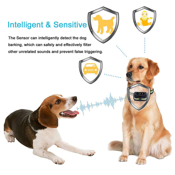 Bark Collar Barking Control Training Collar with Beep Vibration and No Harm Shock-GNABT008