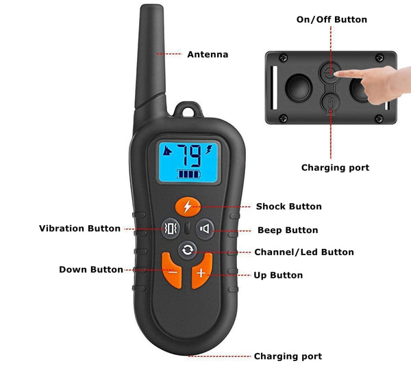 Dog Training Collar/Dog Shock Collar--1300 ft Remote Range-- Rechargeable/Waterproof IP67-G919C