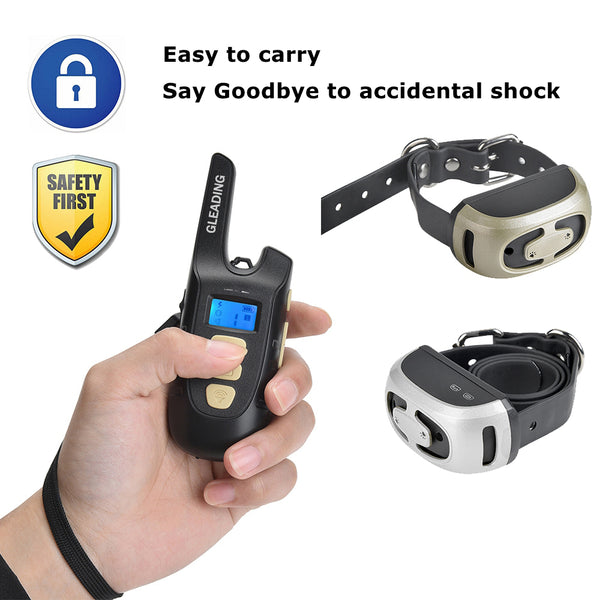 [Version for 2 Dogs] Dog Training Collar/Dog Shock Collar--1300 ft Remote Range-- Rechargeable/Waterproof IP67-GPS2T2