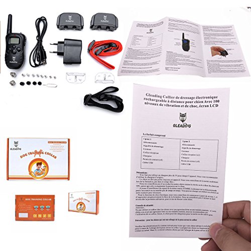 [Version for 2 Dogs] Dog Training Collar/Dog Shock Collar--1000 ft Remote Range-- Rechargeable/Rainproof IP3-G812