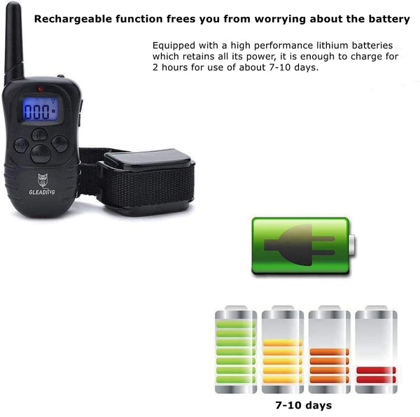 Dog Training Collar/Dog Shock Collar--1000 ft Remote Range-- Rechargeable/Rainproof IP3-G81