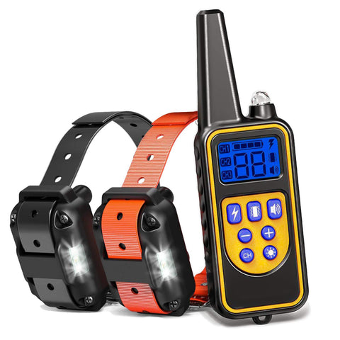 [Version for 2 Dogs]Dog Training Collar/Dog Shock Collar--1300 ft Remote Range-- Rechargeable/Waterproof IP67-MR002