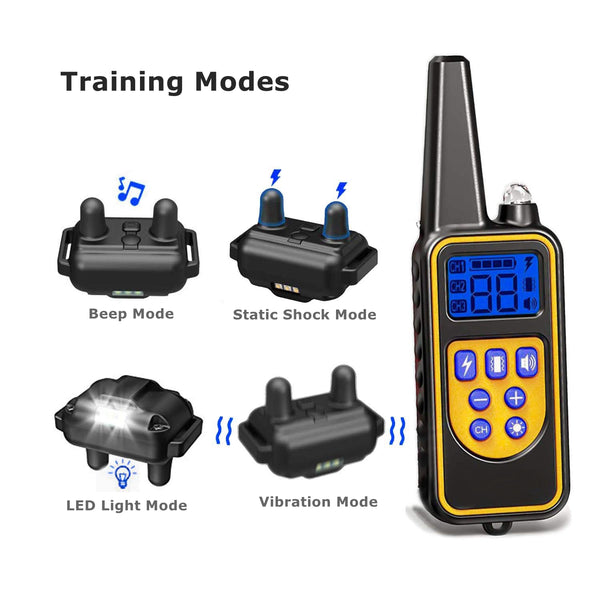 Dog Training Collar/Dog Shock Collar--1300 ft Remote Range-- Rechargeable/Waterproof IP67-MR001