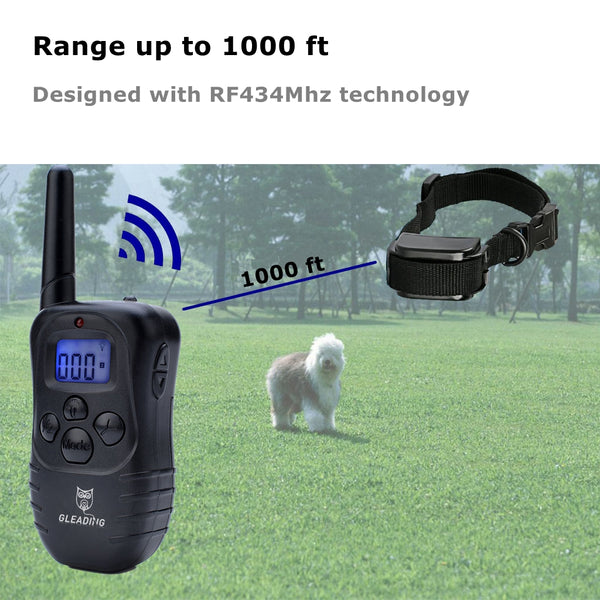 Dog Training Collar/Dog Shock Collar--1000 ft Remote Range-- Rechargeable/Rainproof IP3-G81